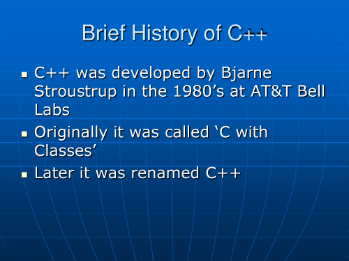 c++ history